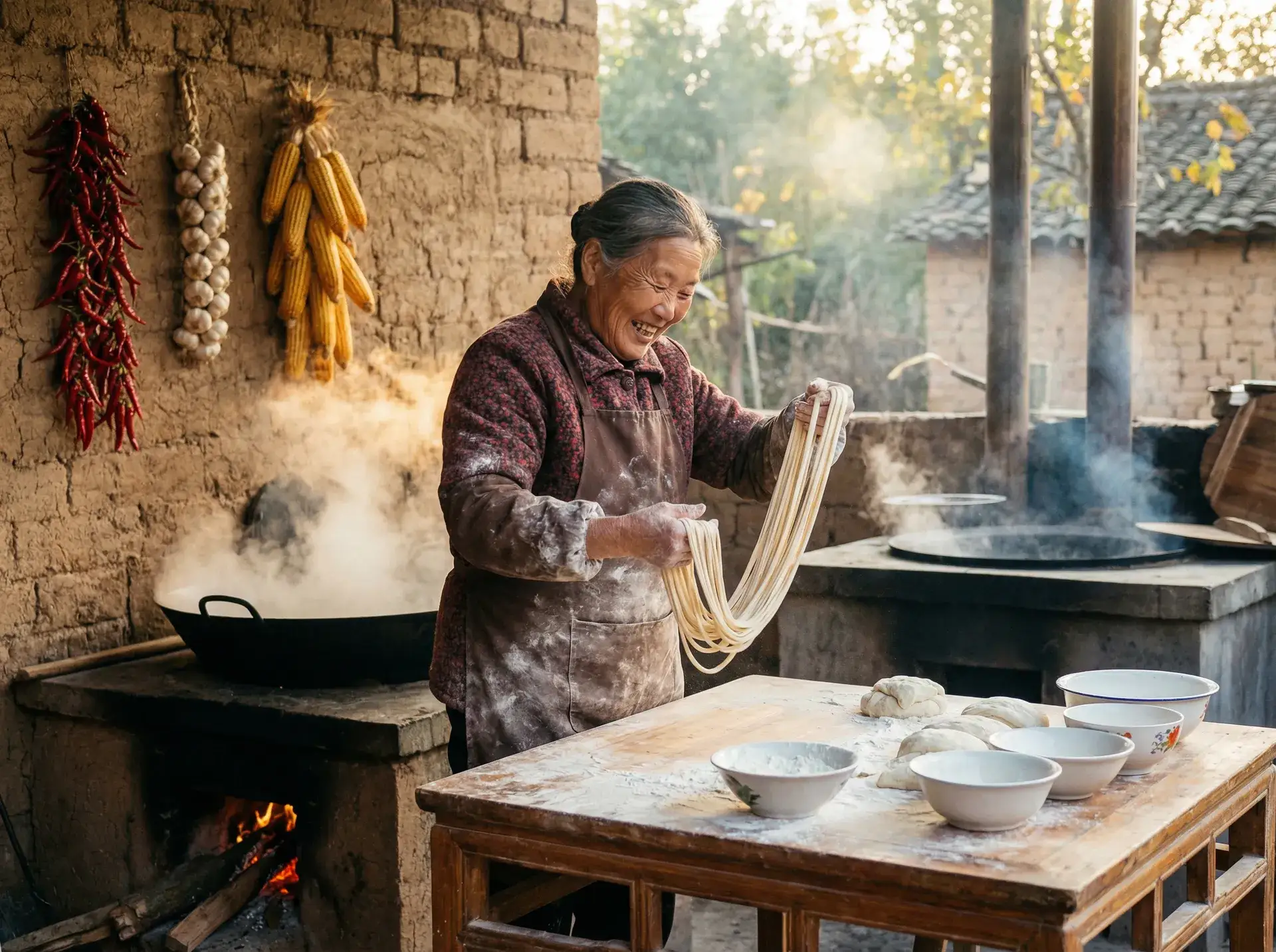 农家大嫂手擀面 - 农夫电影网站 乡村美食